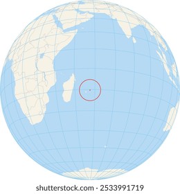 Ortsplan mit Lage von Mauritius