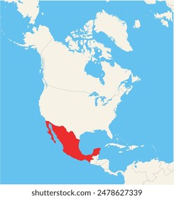 Locator map showing the location of Mexico