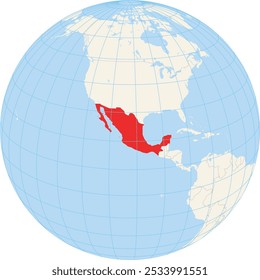Locator map showing the location of Mexico