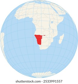 Mapa do localizador mostrando a localização da Namíbia