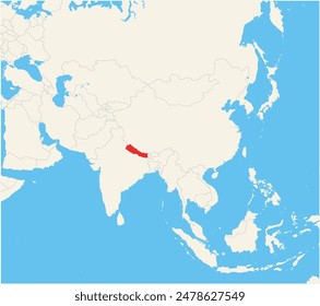 Mapa de ubicación que muestra la ubicación de Nepal
