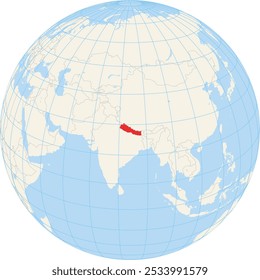 Locator map showing the location of Nepal