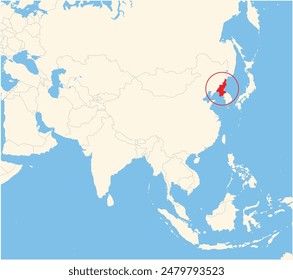 Locator map showing the location of the North Korea