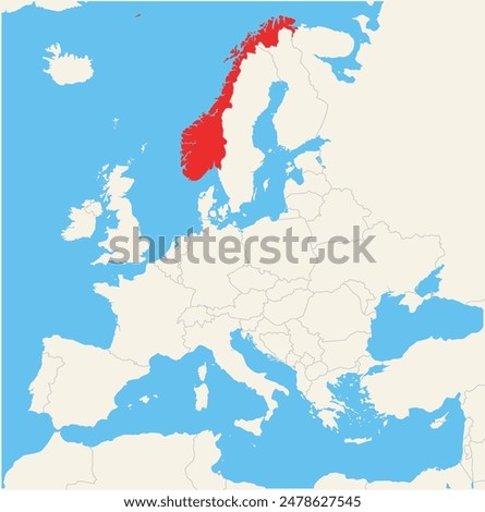 Locator map showing the location of Norway