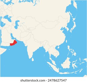 Locator map showing the location of Oman