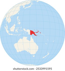 Locator map showing the location of Papua New Guinea