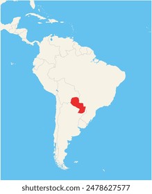 Locator map showing the location of Paraguay