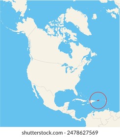 Locator map showing the location of Puerto Rico