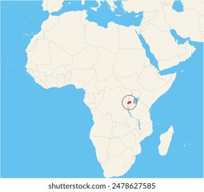 Lageplan mit der Lage von Ruanda