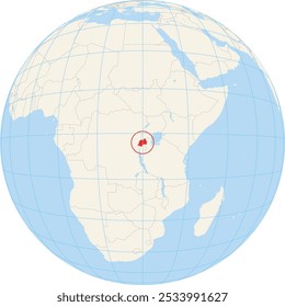 Locator map showing the location of Rwanda