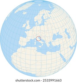 Mapa do localizador mostrando a localização de San Marino