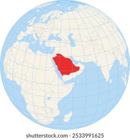 Locator map showing the location of Saudi Arabia