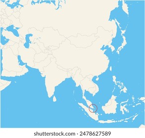 Locator map showing the location of Singapore