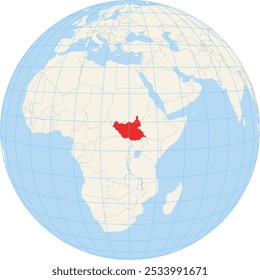 Mapa de localización que muestra la ubicación de Sudán del Sur