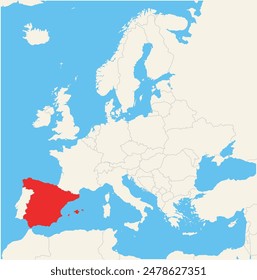 Locator map showing the location of Spain