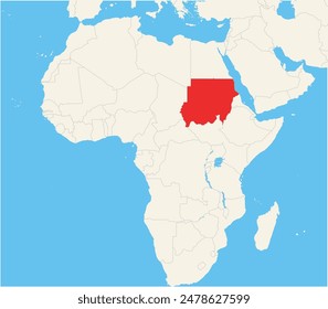 Locator map showing the location of the Sudan