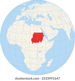 Mapa de localización que muestra la ubicación del Sudán