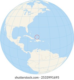 Mapa do localizador com a localização das Ilhas Turks e Caicos