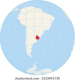 Mapa do localizador mostrando a localização de Uruguai