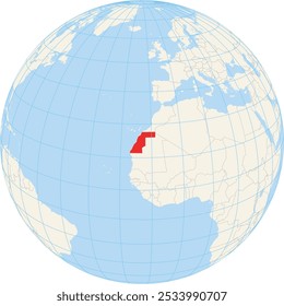 Locator map showing the location of Western Sahara