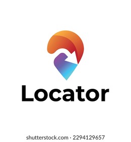 Locator modern 3d logo design 