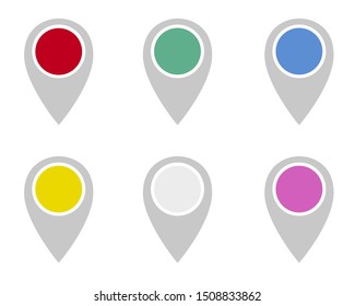 Locator pins in various colors