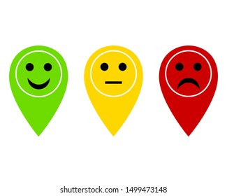 Locator pins in various colors with Smilies