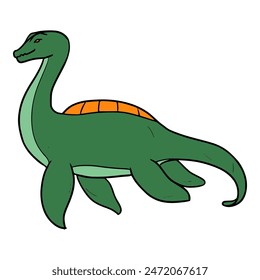 Loch ness ilustración dibujado a mano Vector aislado