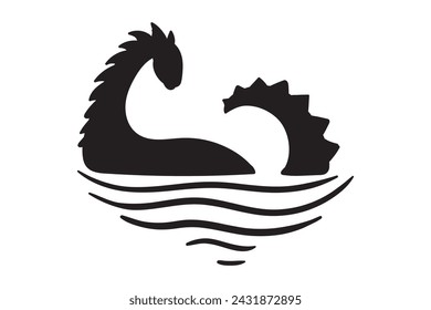 Loch Ness Monster Bundle, Nessie, Monograma dividido, Lochness, Monosaurio monstruo, plantilla, Loch Ness Clipart, Loch Ness, Vector, silueta monstruo