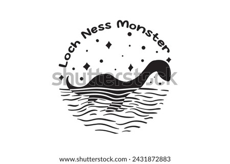 Loch Ness Monster Bundle, Nessie, Split monogram, Lochness, Monster dinosaur, stencil, Loch Ness Clipart, Loch Ness, Vector, monster silhouette