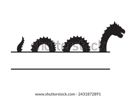 Loch Ness Monster Bundle, Nessie, Split monogram, Lochness, Monster dinosaur, stencil, Loch Ness Clipart, Loch Ness, Vector, monster silhouette