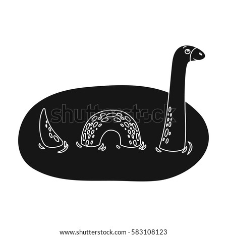 Loch Ness monster icon in black style isolated on white background. Scotland country symbol stock vector illustration.
