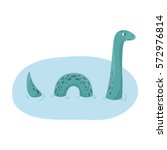 Loch Ness monster icon in cartoon style isolated on white background. Scotland country symbol stock vector illustration.