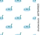 Loch Ness monster icon in cartoon style isolated on white background. Scotland country symbol stock vector illustration.