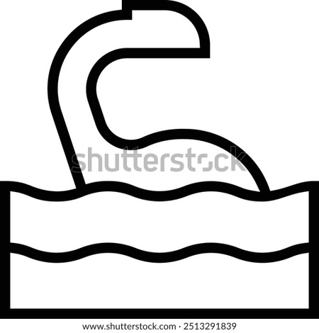 loch ness monster icon. Thin linear style design isolated on white background
