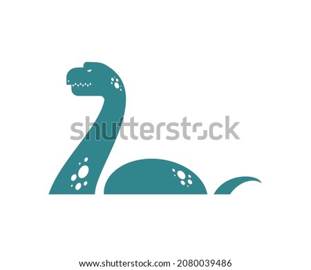 Loch Ness monster Nessie isolated. Monstrous animal