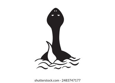 Loch Ness Monster, Nessie, Monograma dividido, Lochness, Monosaurio monstruo, plantilla, Loch Ness Clipart, Loch Ness, Loch Ness Vector,