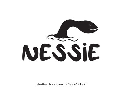 Loch Ness Monster, Nessie, Monograma dividido, Lochness, Monosaurio monstruo, plantilla, Loch Ness Clipart, Loch Ness, Loch Ness Vector,