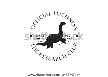 Loch Ness Monster, Nessie, Split monogram, Lochness, Monster dinosaur, stencil, Loch Ness Clipart, Loch Ness, Loch Ness Vector,