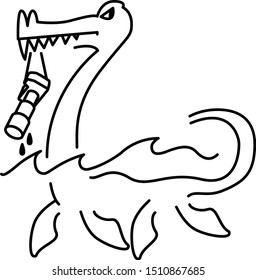 Loch Ness monster preventing from being photographed