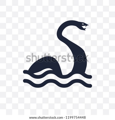 Loch ness monster transparent icon. Loch ness monster symbol design from Fairy tale collection. Simple element vector illustration on transparent background.