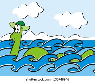 Loch Ness Monster, vector illustration