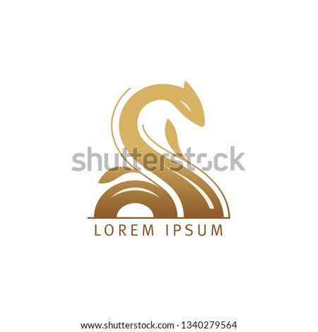 Loch ness, snake or dragon logo concept
