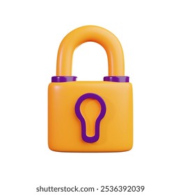 lock 3d icon vector. lock icon design illustration