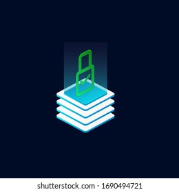 lock with 3D icon for website user interface design