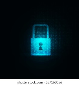 Lock abstract blue futuristic english code abstract vector backgrounds