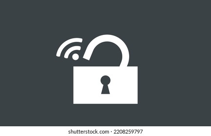 Sperren Sie das Vektorsymbol für drahtlose Signale. Design-Vorlage für Vektorsymbol