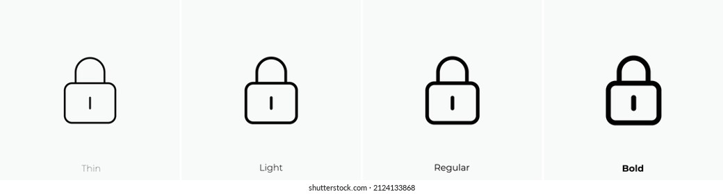 lock alt icon. Thin, Light Regular And Bold style design isolated on white background