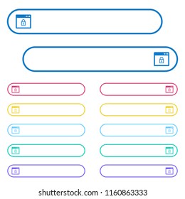 Lock application icons in rounded color menu buttons. Left and right side icon variations.
