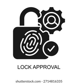 Lock Approval icon glyph vector illustration